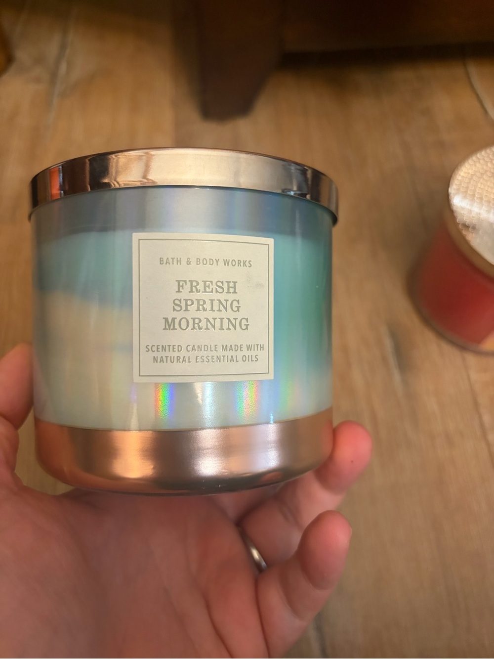 Bath & Body Works Fresh Spring Morning Iridescent Blue Candle